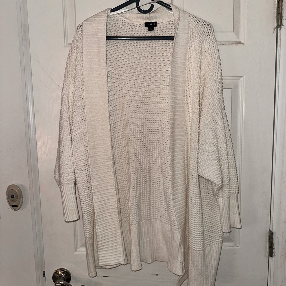Torrid Cream Open-Front Cardigan